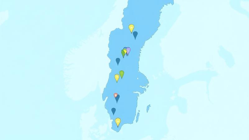 Karta över laddstationer i Sverige