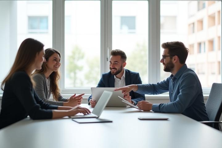 Professionellt affärsmöte i ett modernt kontor