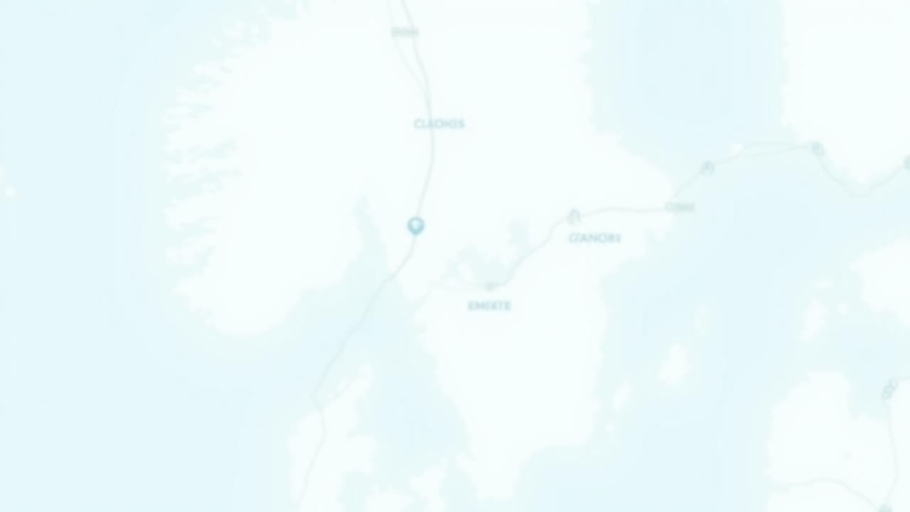 Översiktskarta över Sverige med markerade turistattraktioner och vägar